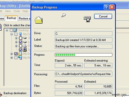 Windows XP में फ़ाइलों का बैकअप कैसे लें