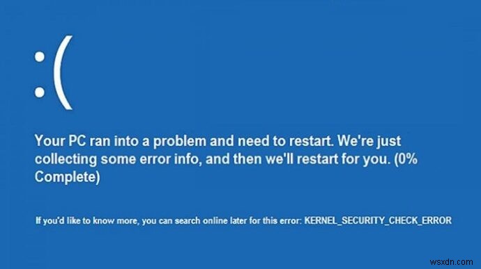 Windows 10 पर कर्नेल सुरक्षा जांच विफलता त्रुटि को कैसे ठीक करें