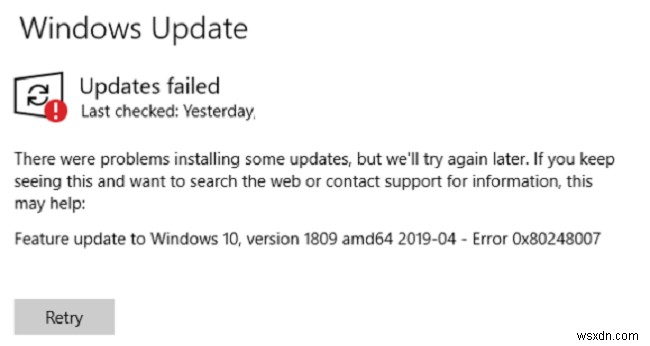 Windows Update त्रुटि को कैसे ठीक करें 0x80248007