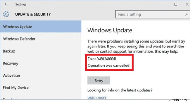 Windows 10 पर Windows Update त्रुटि 0x8024000b कैसे ठीक करें