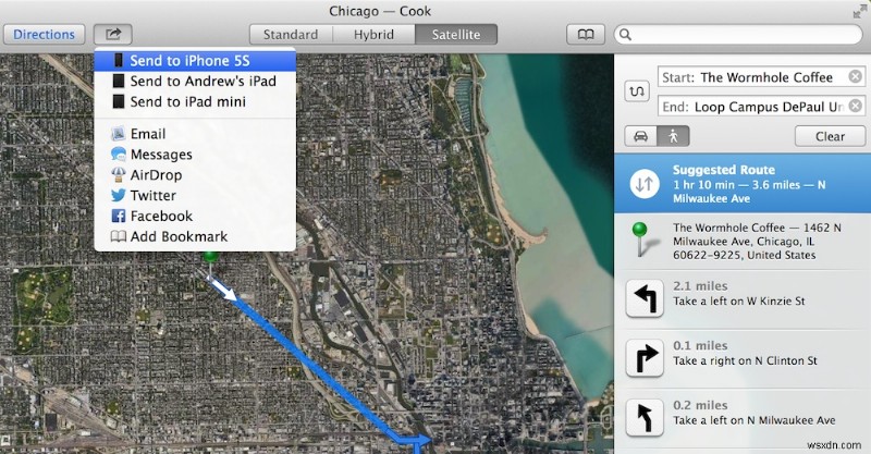 मैक के लिए ऐप्पल मैप्स से अपने आईफोन को दिशा-निर्देश कैसे भेजें 