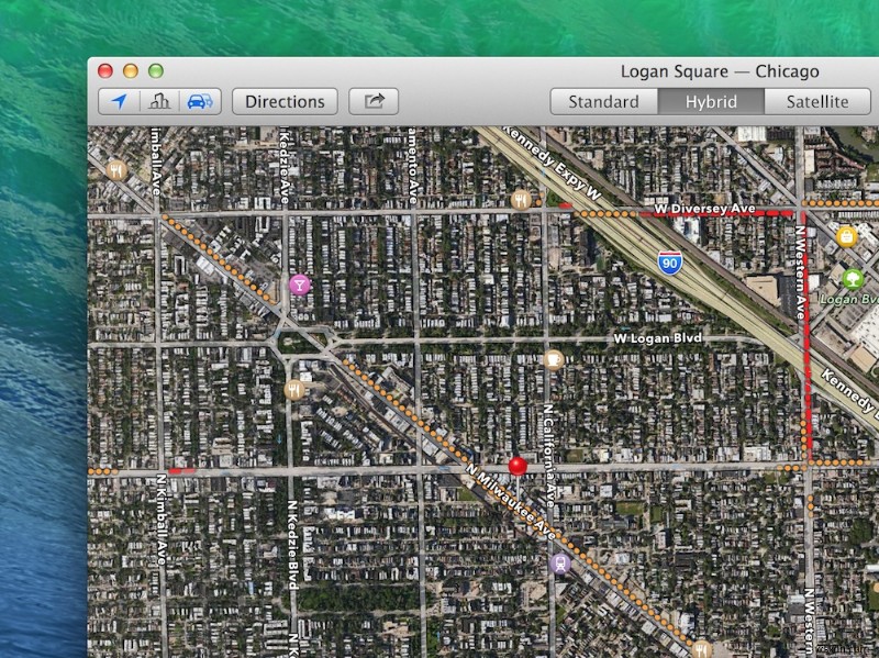 OS X के लिए मानचित्र में ट्रैफ़िक रिपोर्ट कैसे प्राप्त करें