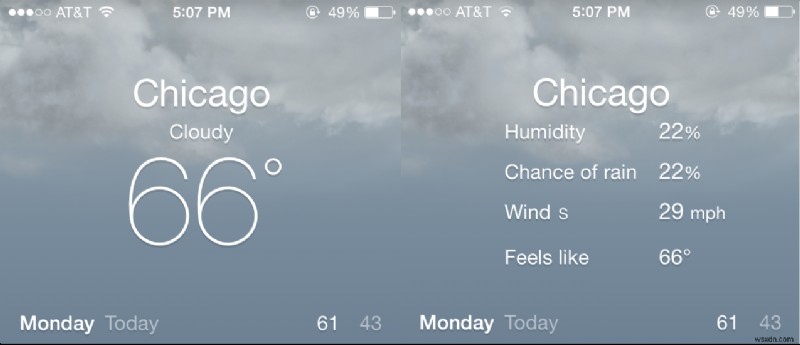 त्वरित युक्ति:iOS 7 में अतिरिक्त मौसम की जानकारी एक्सेस करना