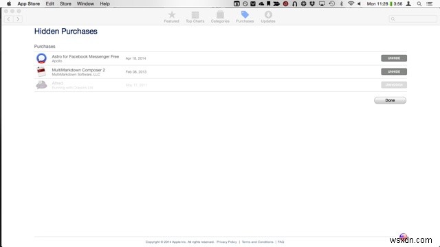 31 दिनों के OS X टिप्स:मैक ऐप स्टोर में ऐप्स को अनहाइड करें