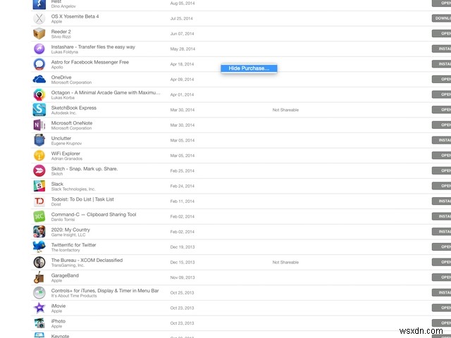 Mac OS X के 31 दिन युक्तियाँ:अपने Mac ऐप स्टोर की खरीदारी छिपाएं