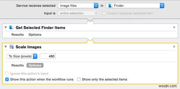 31 दिनों की OS X युक्तियाँ:एक साथ कई छवियों का आकार बदलने के लिए Automator का उपयोग करें