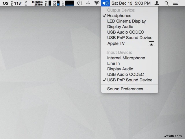 OS X टिप्स के 31 दिन:मेनूबार के माध्यम से ऑडियो इनपुट/आउटपुट बदलें 