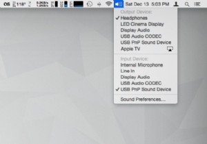 OS X टिप्स के 31 दिन:मेनूबार के माध्यम से ऑडियो इनपुट/आउटपुट बदलें 