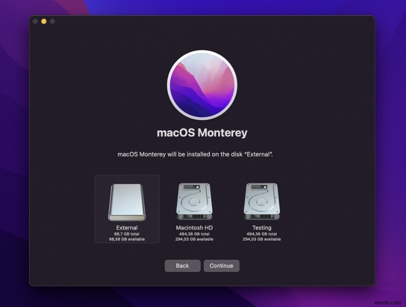 मैकओएस मोंटेरे को बाहरी हार्ड ड्राइव पर कैसे स्थापित करें:एक चरण-दर-चरण मार्गदर्शिका 