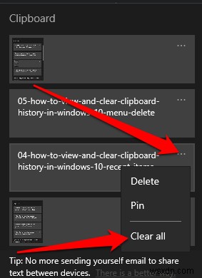 Windows 10 में क्लिपबोर्ड इतिहास कैसे देखें और मिटाएं