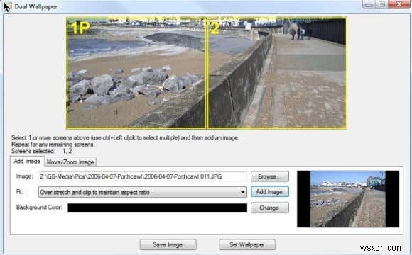 विंडोज 7 में डुअल मॉनिटर्स के लिए अलग बैकग्राउंड सेटअप करें 