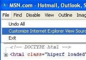 IE 8 में 11 के माध्यम से दृश्य स्रोत कोड संपादक बदलें 