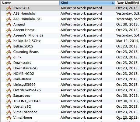 OS X पर सहेजे गए Wi-Fi (WPA, WEP) पासवर्ड देखें 