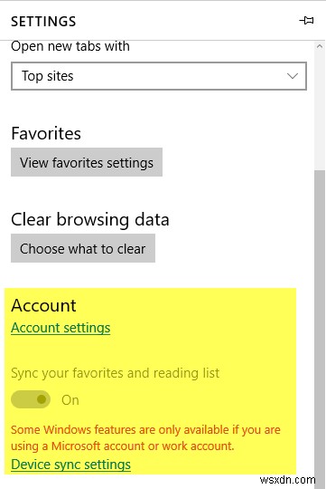 Microsoft Edge में बुकमार्क और पठन सूची सिंक करें