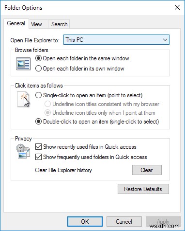 विंडोज 10 में एक्सप्लोरर खोलते समय डिफॉल्ट फोल्डर सेट करें 