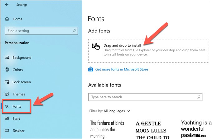 विंडोज 10 पर फोंट कैसे स्थापित करें 