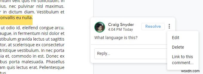 Google डॉक्स में टिप्पणियां जोड़ें और उनका समाधान करें