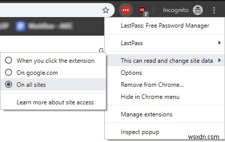 Chrome एक्सटेंशन की अनुमतियां बदलें