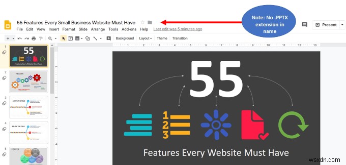 PowerPoint प्रस्तुति को Google स्लाइड में कैसे बदलें