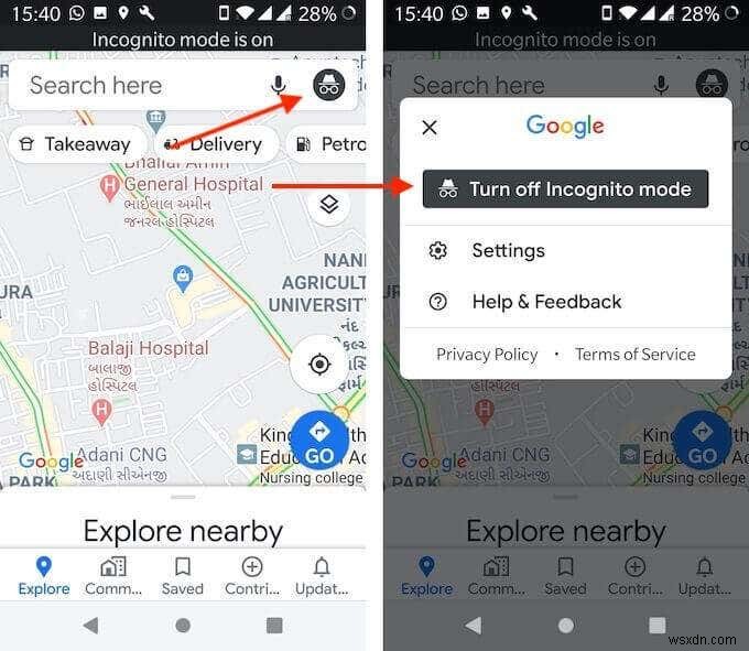 Android डिवाइस पर Google मानचित्र गुप्त मोड का उपयोग कैसे करें