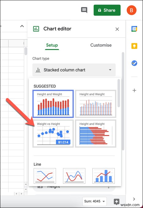 Google पत्रक में स्कैटर प्लॉट कैसे बनाएं