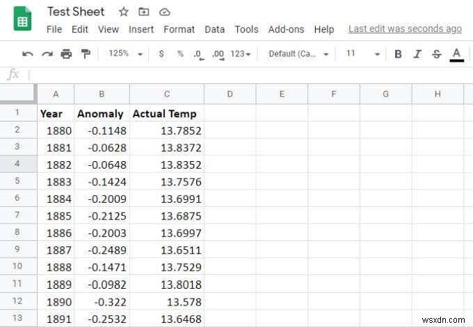 Google पत्रक में रेखा ग्राफ़ कैसे बनाएं