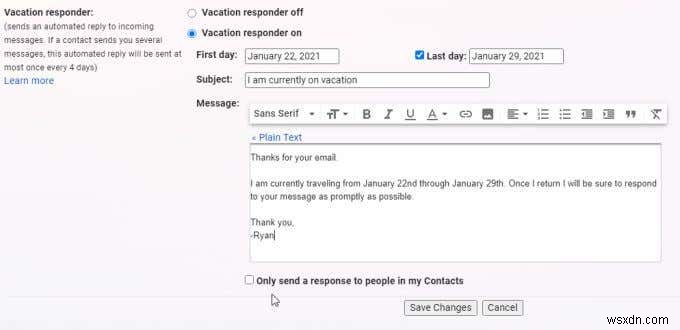Gmail में ऑफिस से बाहर कैसे सेट अप करें
