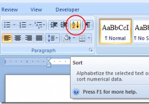 वर्ड में टेक्स्ट कैसे सॉर्ट करें