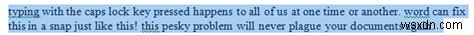 एमएस वर्ड में कैप्स लॉक टेक्स्ट को वापस सामान्य में बदलें 