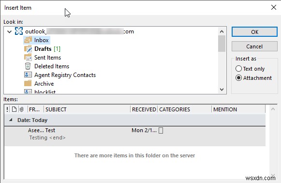 किसी अन्य आउटलुक आइटम (ईमेल, संपर्क, कार्य, या कैलेंडर आइटम) को ईमेल में कैसे संलग्न करें