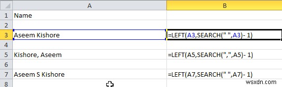 Excel में प्रथम और अंतिम नाम कैसे अलग करें