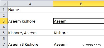 Excel में प्रथम और अंतिम नाम कैसे अलग करें