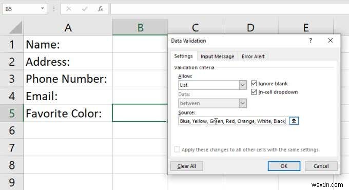 Excel में ड्रॉप डाउन लिस्ट कैसे बनाएं