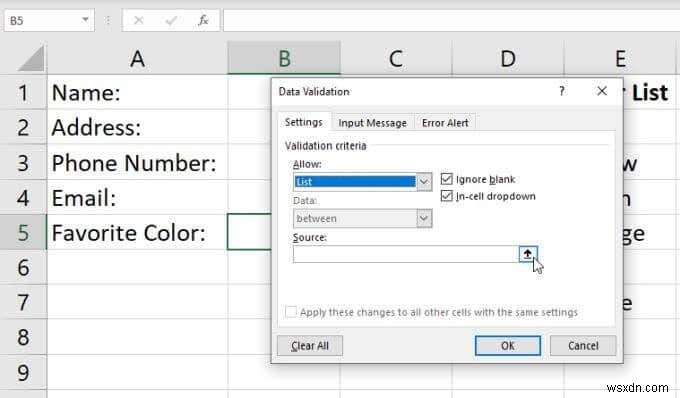 Excel में ड्रॉप डाउन लिस्ट कैसे बनाएं