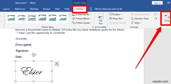 Microsoft Word दस्तावेज़ में हस्ताक्षर कैसे सम्मिलित करें