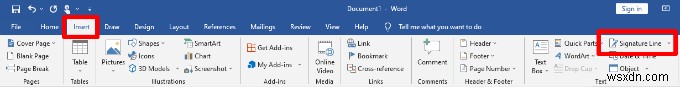 Microsoft Word दस्तावेज़ में हस्ताक्षर कैसे सम्मिलित करें