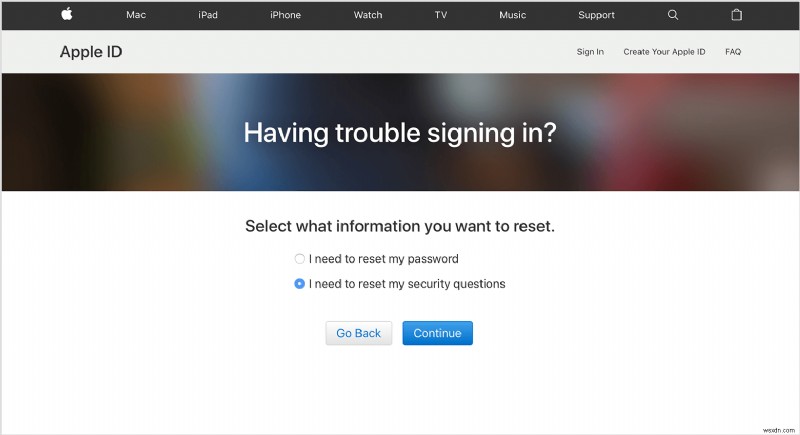 Apple ID सुरक्षा प्रश्न कैसे रीसेट करें 