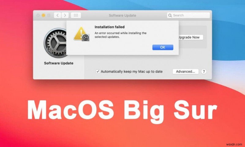 MacOS बिग सुर इंस्टालेशन विफल त्रुटि को ठीक करें