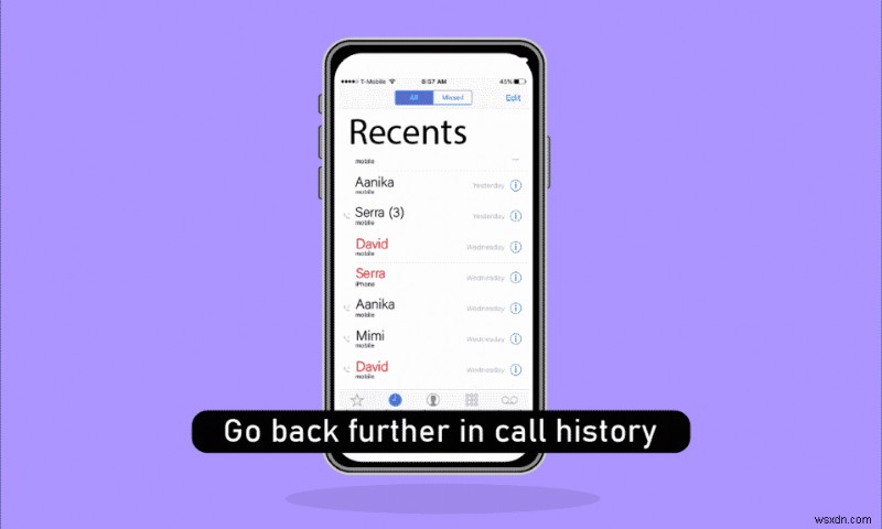 iPhone पर कॉल इतिहास में और पीछे कैसे जाएं