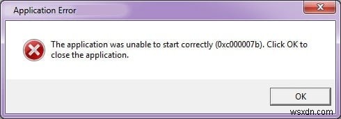 एप्लिकेशन त्रुटि को कैसे ठीक करें 0xc000007b 