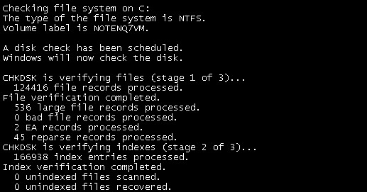 चेक डिस्क उपयोगिता (CHKDSK) के साथ फ़ाइल सिस्टम त्रुटियों को ठीक करें 