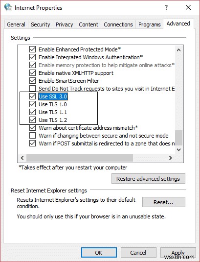 त्रुटि 107 ठीक करें (नेट ::ERR_SSL_PROTOCOL_ERROR) 