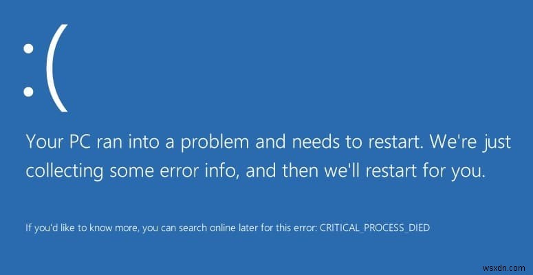 Windows 10 में CRITICAL_PROCESS_DIED को ठीक करें 