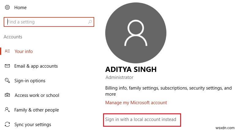 FIX आपका Microsoft खाता स्थानीय खाते में नहीं बदला गया 0x80070003 