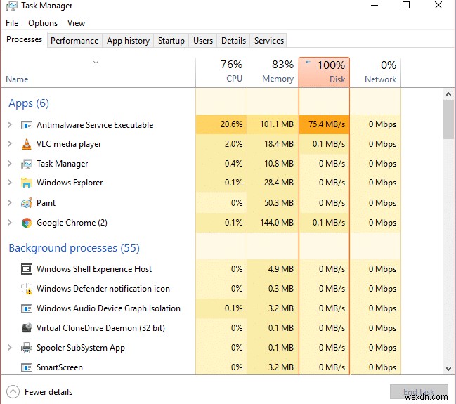 एंटीमैलवेयर सेवा निष्पादन योग्य उच्च CPU उपयोग [हल किया गया] 