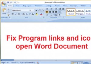 फिक्स प्रोग्राम लिंक और आइकन वर्ड डॉक्यूमेंट खोलते हैं 