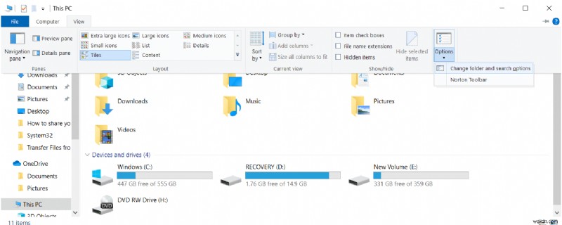 Windows 10 में फ़ोल्डर मर्ज विरोध दिखाएँ या छिपाएँ 