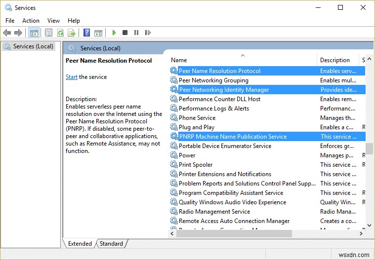 समस्या निवारण पीयर नाम समाधान प्रोटोकॉल सेवा प्रारंभ नहीं कर सकता