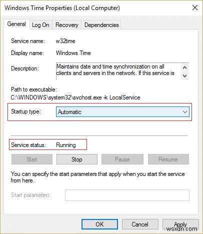 फिक्स विंडोज टाइम सर्विस अपने आप शुरू नहीं होती है