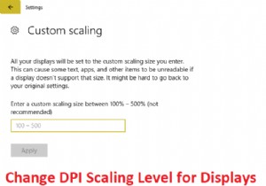 विंडोज 10 में डिस्प्ले के लिए डीपीआई स्केलिंग लेवल बदलें 